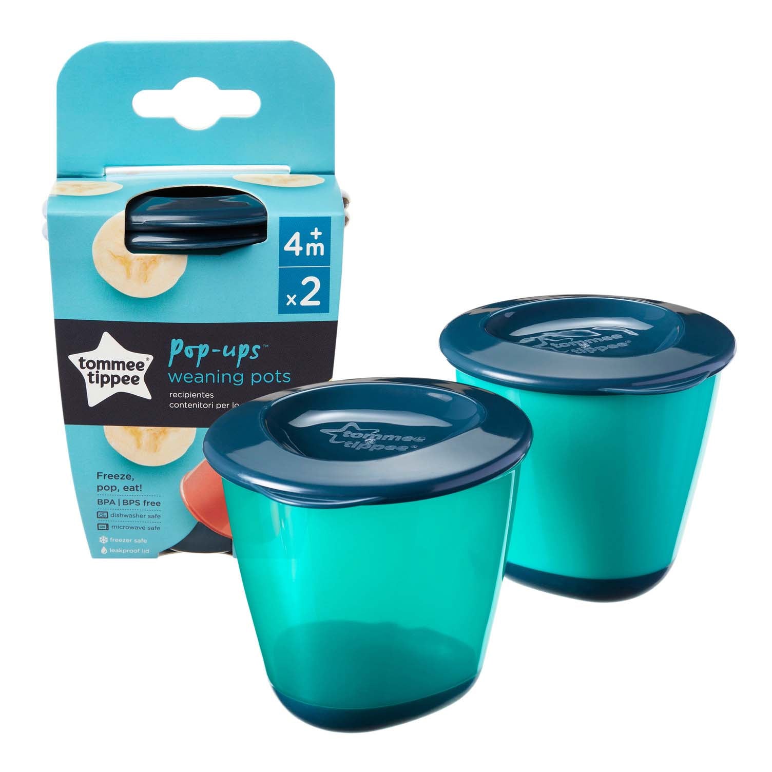 Tommee Tippee Explora Pop Up Weaning Pots - Assorted (Pack of 2) - Little Lug