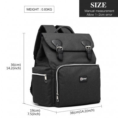 Travel Baby Changing Backpack With USB Charging Interface (Available in Black/Grey) - Little Lug