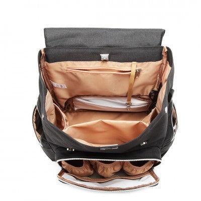 Travel Baby Changing Backpack With USB Charging Interface (Available in Black/Grey) - Little Lug