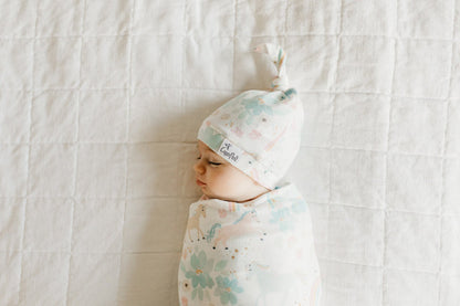 Copper Pearl Top Knot Hat Whimsy 0-4m