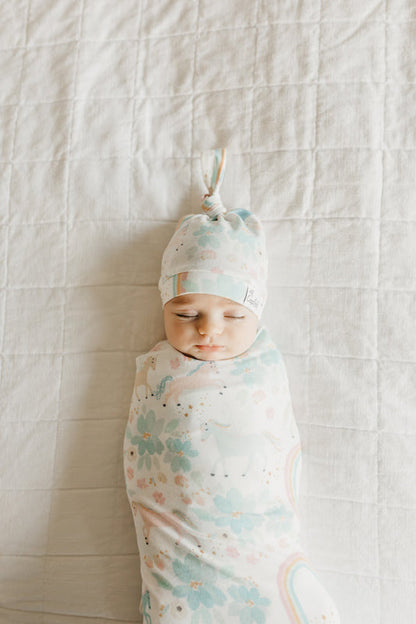 Copper Pearl Top Knot Hat Whimsy 0-4m