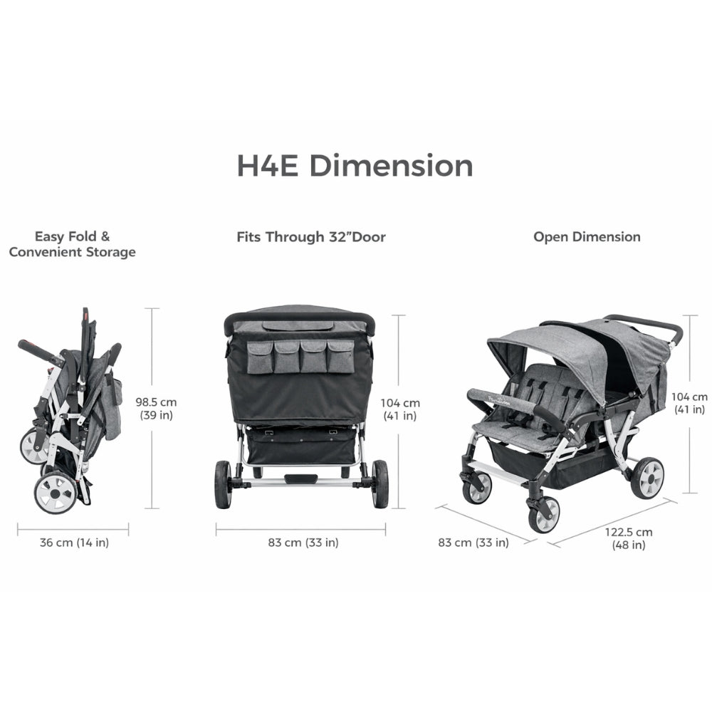 Familidoo 4 Seater Stroller -  Plus Free Rain Cover