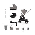 Venicci Claro 2 4-in-1 10 piece Luxury Bundle - Beige/Fog