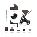 Venicci Claro 2 4-in-1 10 piece Luxury Bundle - Black/Chocolate