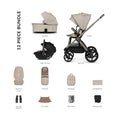 Venicci Upline 3 3-in-1 12 piece Comfort Bundle - Beige/Pebble