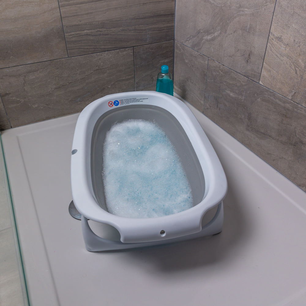 Vital Baby Foldable Compact Baby Bath - White & Grey