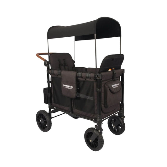 Wonderfold W2 Elite Double Stroller Wagon - Volcanic Black