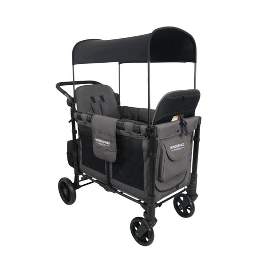 Wonderfold W2 Elite Double Stroller Wagon - Charcoal Grey