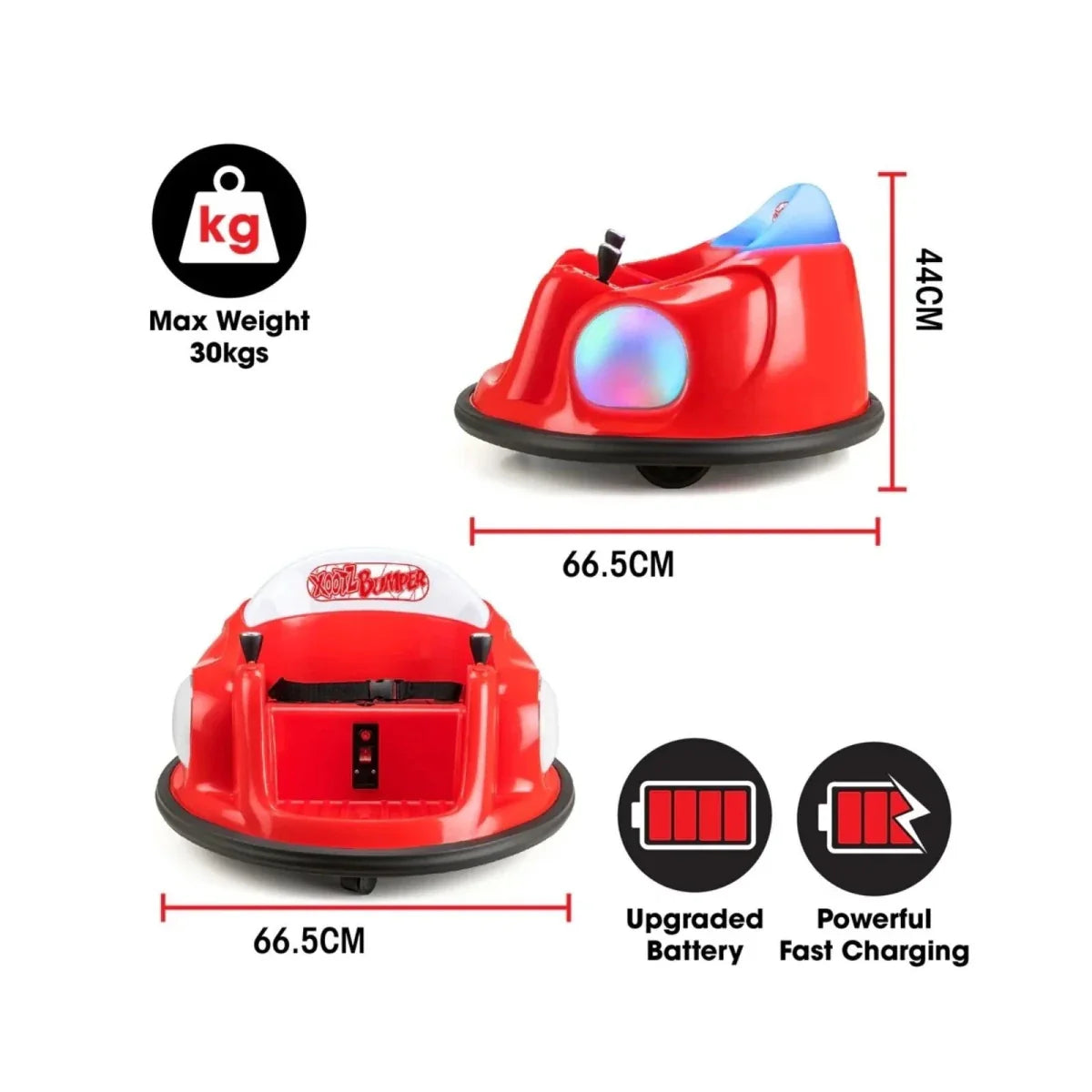 Xootz Bumper 6V Electric Car with Lithium Battery - Red