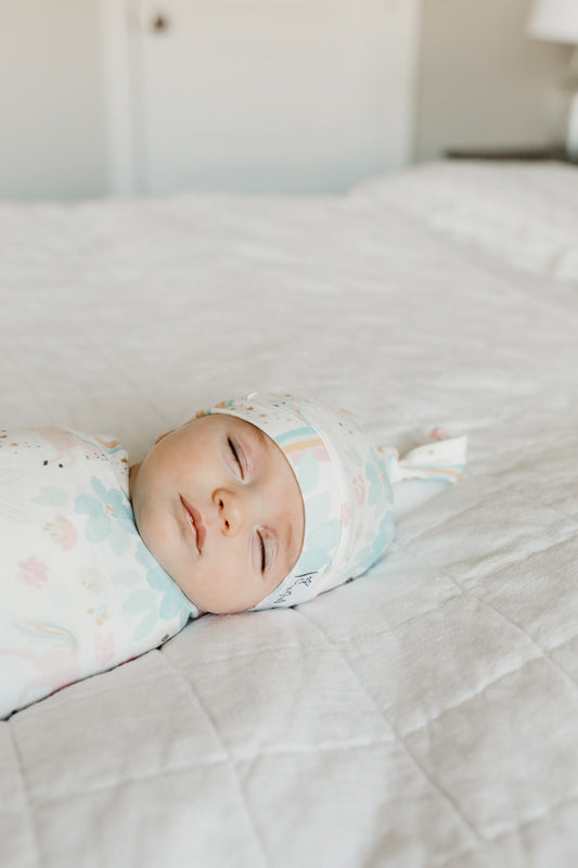 Copper Pearl Top Knot Hat Whimsy 0-4m