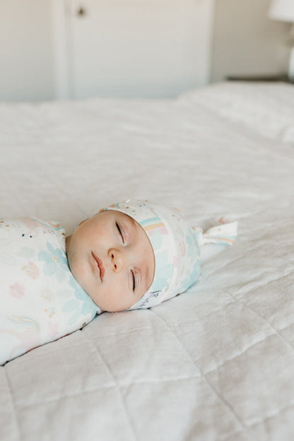 Copper Pearl Top Knot Hat Whimsy 0-4m