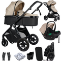 For Your Little One Cruise 3 In 1 Travel System With Car Seat - Dune Beige (Free Cupholder And Seat Liner Included!)