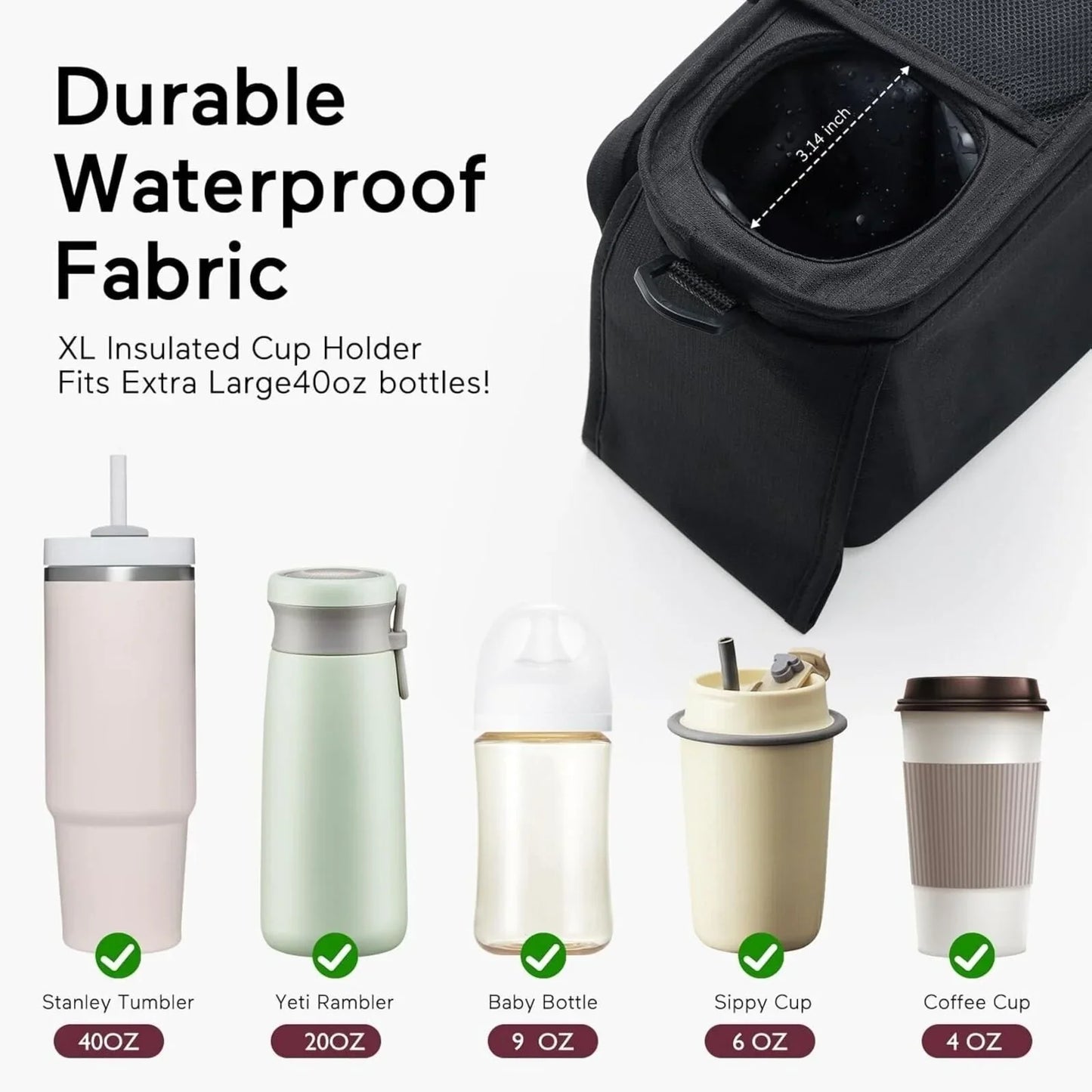 Momcozy All-in-One Stroller Organizer - Black