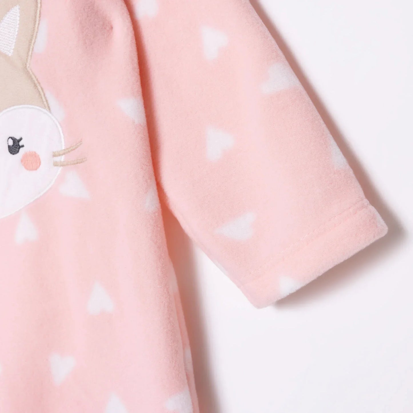 HelloBaby Newborn Polar Footed Jumpsuit - Pink Printed