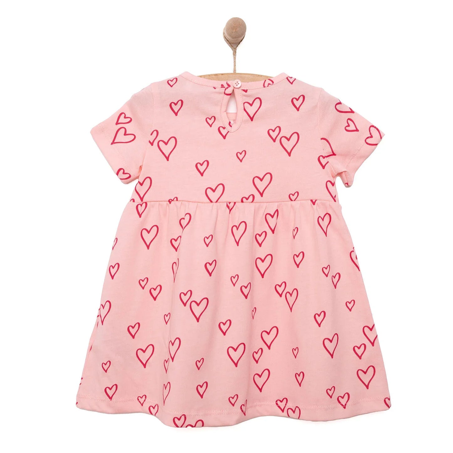HelloBaby Basic Girl Heart Patterned Dress - Light Pink
