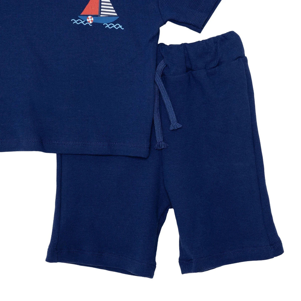 HelloBaby Short Sleeve Waffle Baby T-Shirt & Shorts Set (6-9 Months to 4-5 Years)