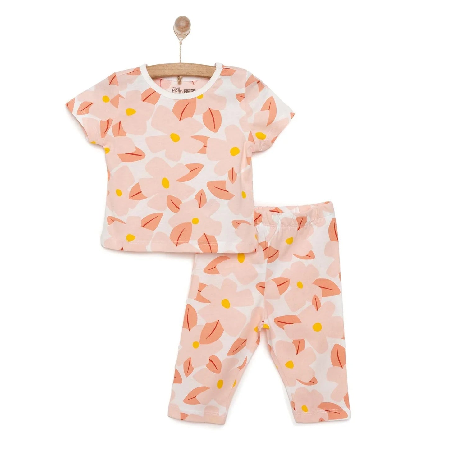 HelloBaby Baby Girl Short Sleeve Pyjamas Set - Ecru