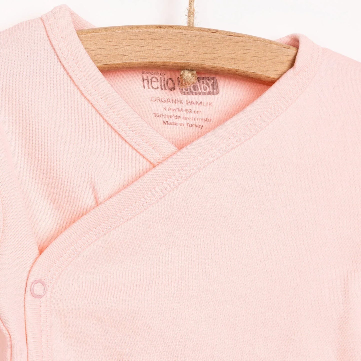 HelloBaby Newborn Organic Wrapover Top-Hat - Light Pink