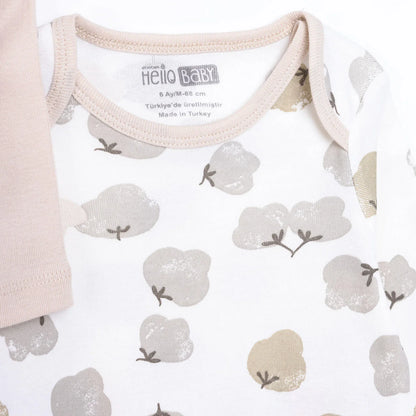 HelloBaby Baby Girl Long Sleeve Bodysuit 2 pcs - Beige