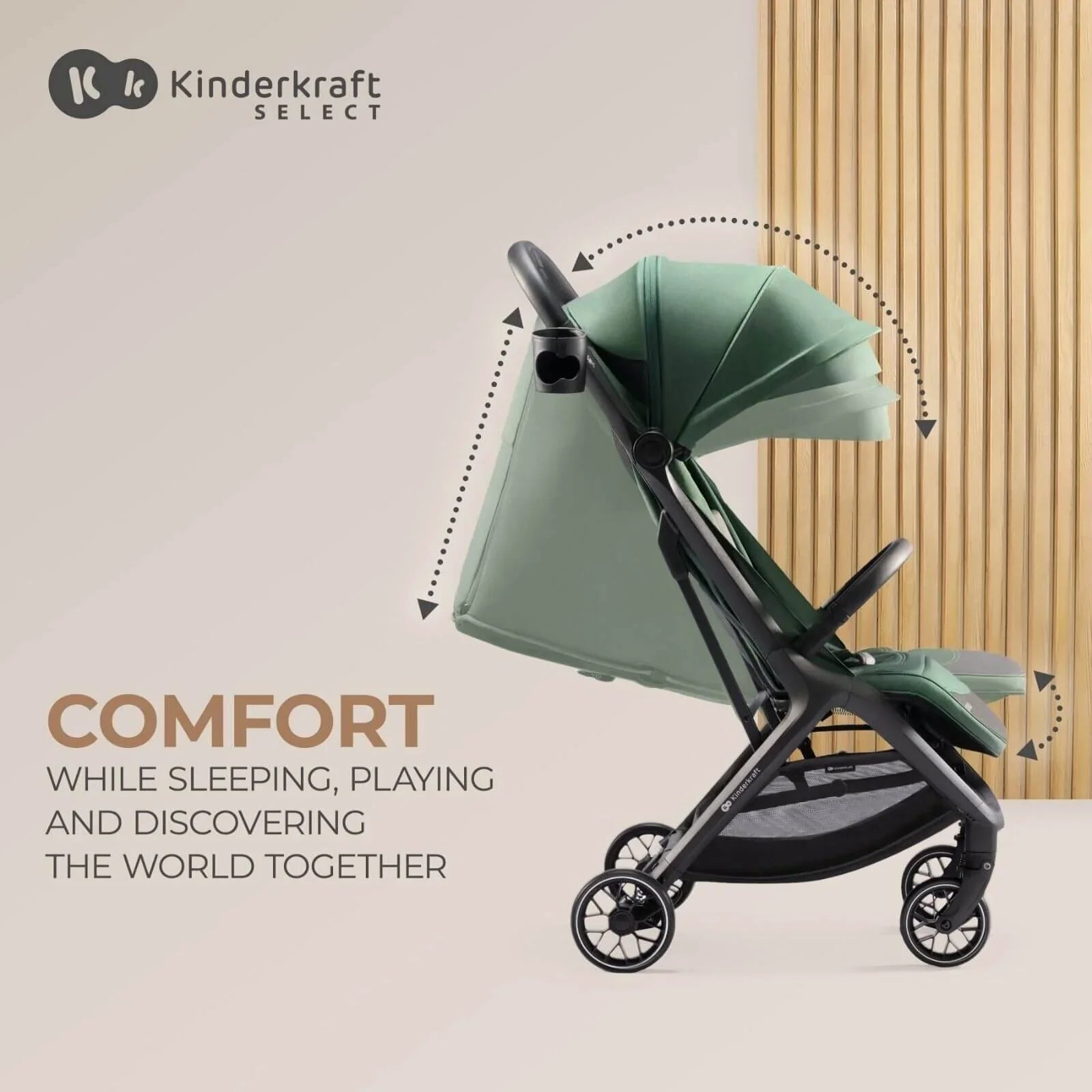 Kinderkraft Nubi 2 Auto-Folding Pushchair - Mystic Green