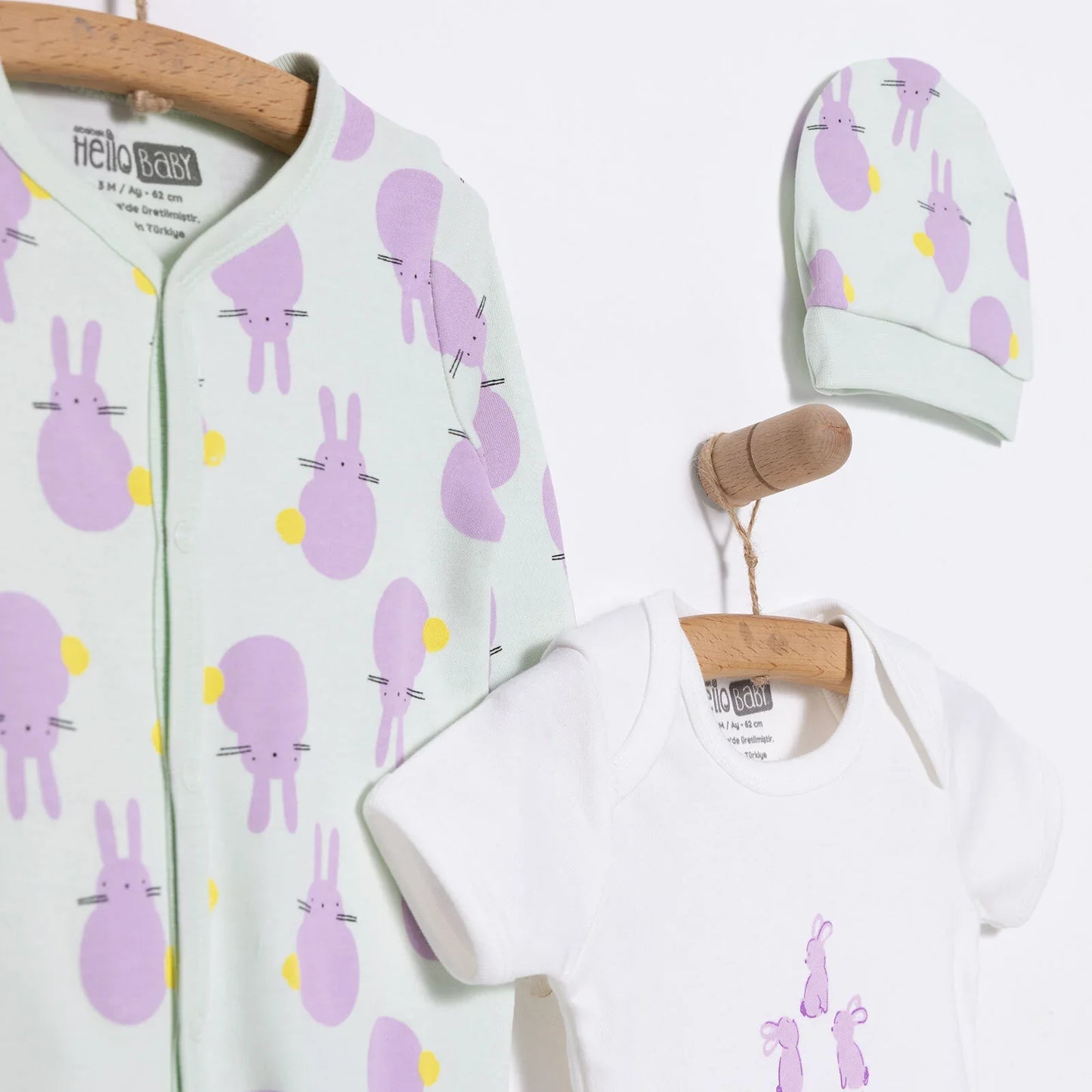 HelloBaby Newborn Baby Cute Elephant Jumpsuit - Ecru