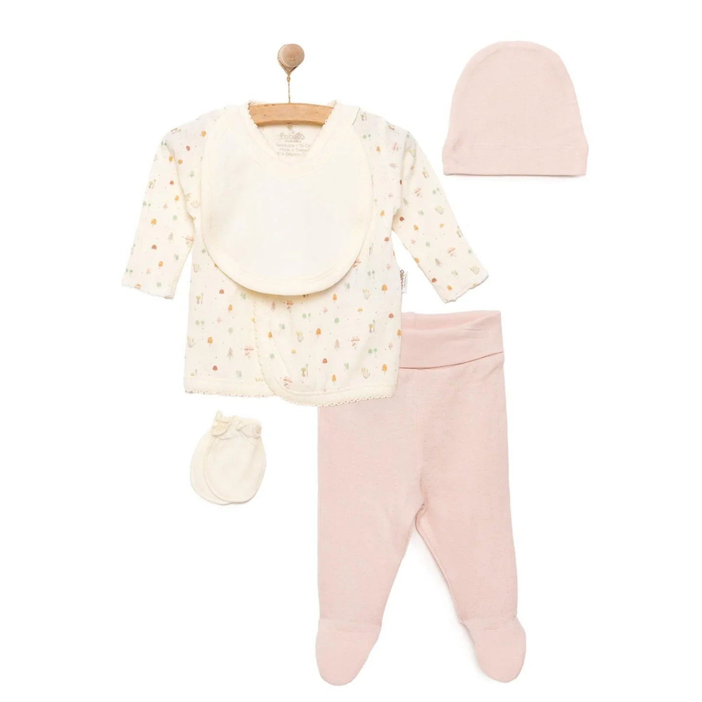 Bebetto Organic My Mushroom Girl 5 Piece Set - Light Rose