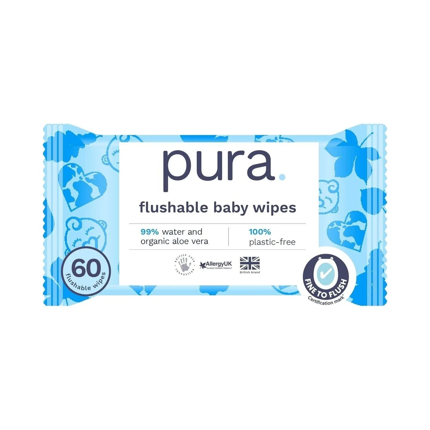 Pura Wipes Flushable 60 pcs