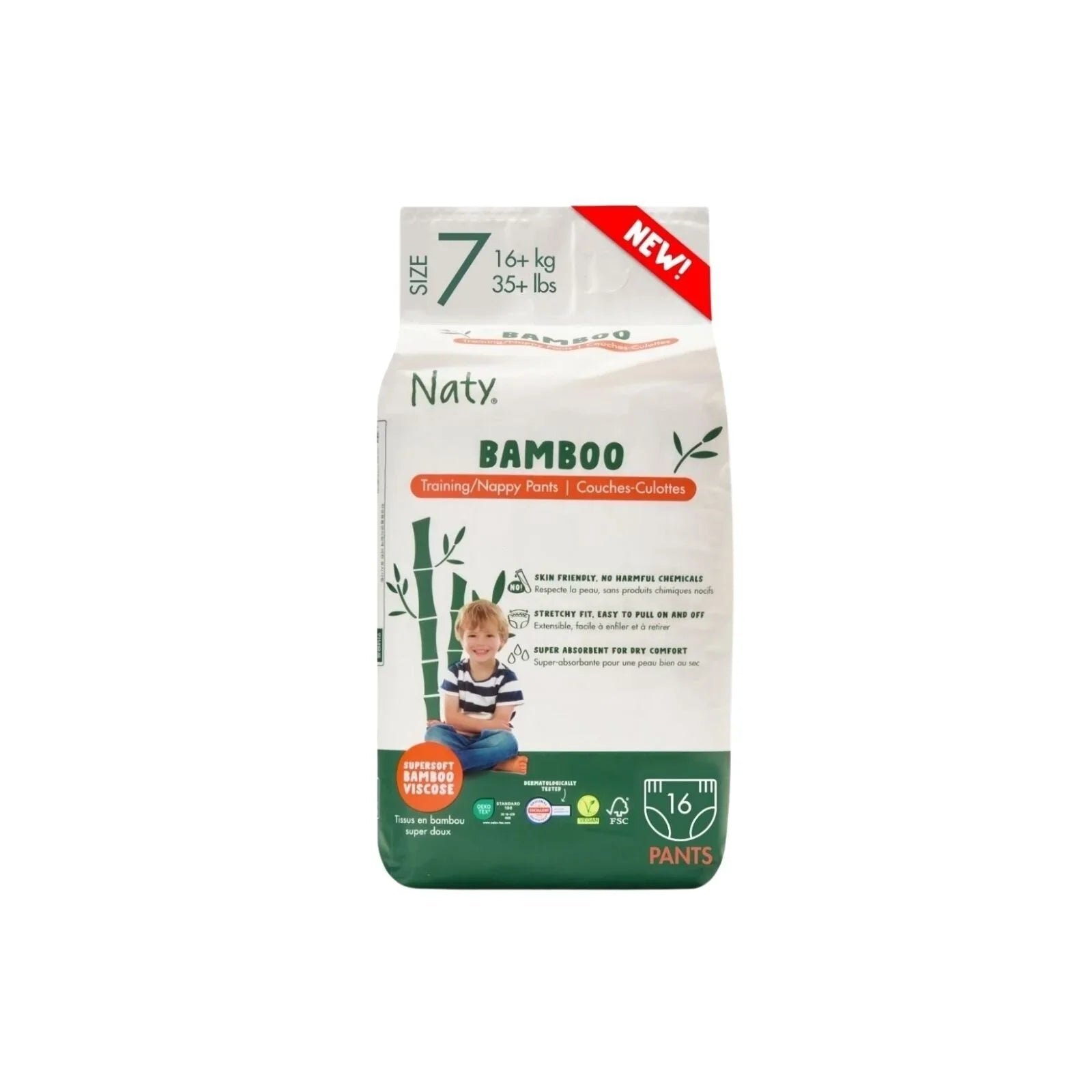 Naty Bamboo Viscose Nappy Pants Size 7 - 16 nappies