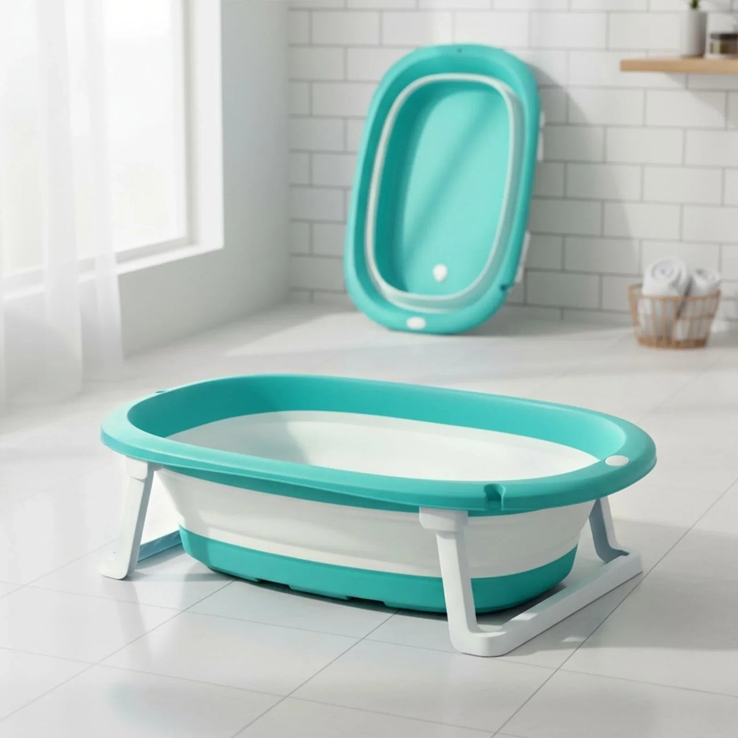 baby plus Foldable Bathtub with Plug