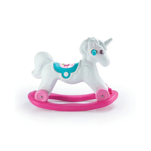 Dolu Unicorn Rocking Horse with Wheels - Pink