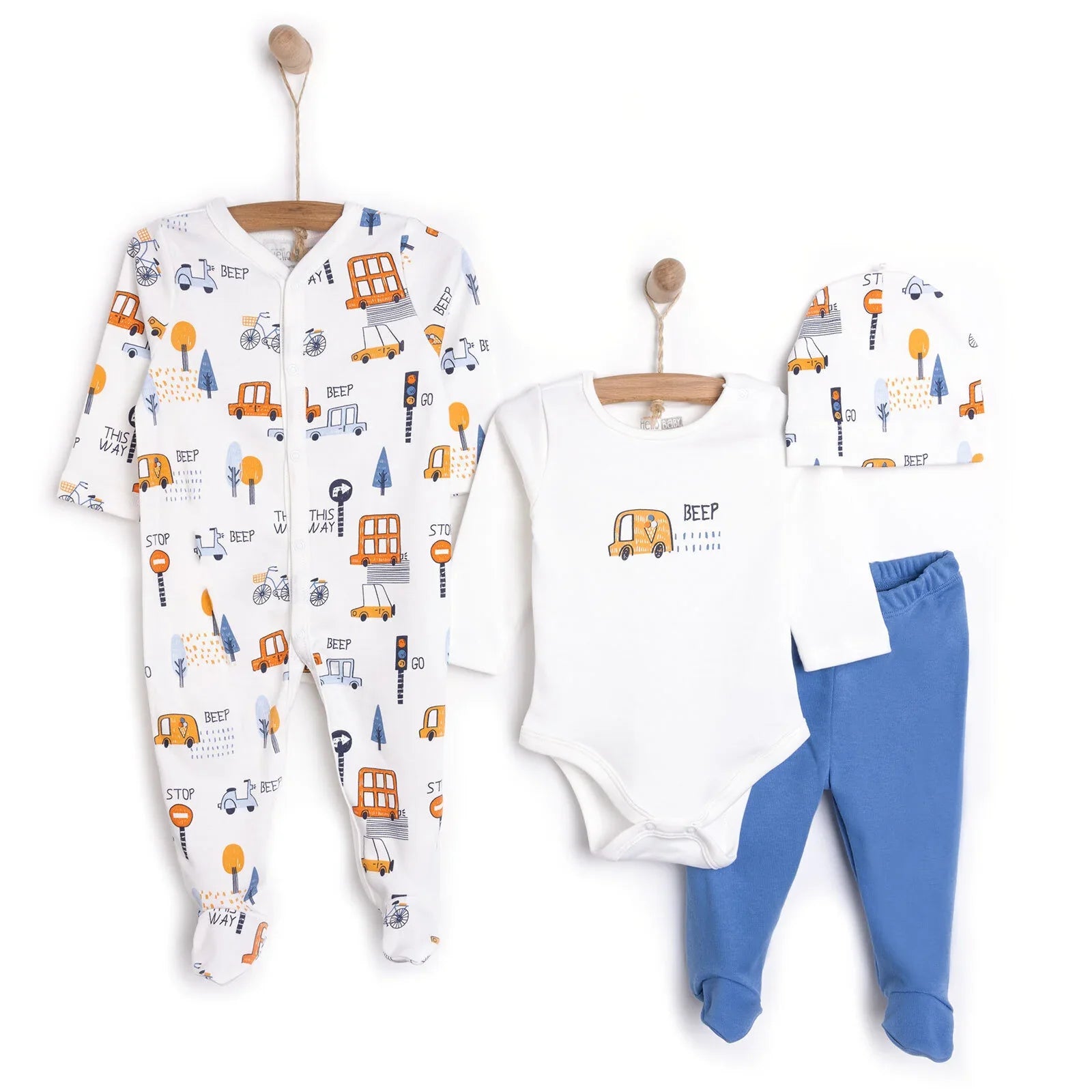 HelloBaby Unisex Newborn Starter Set 4 pcs - Dark Blue