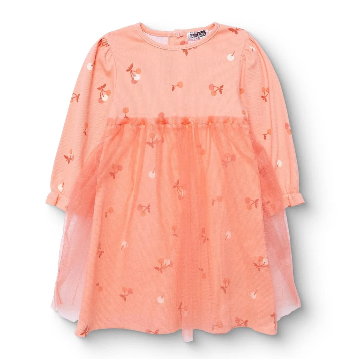 HelloBaby Winter Cherry Dress - Salmon