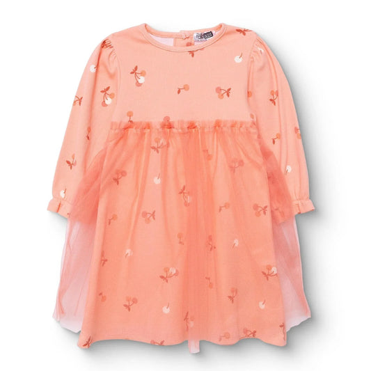 HelloBaby Winter Cherry Dress - Salmon