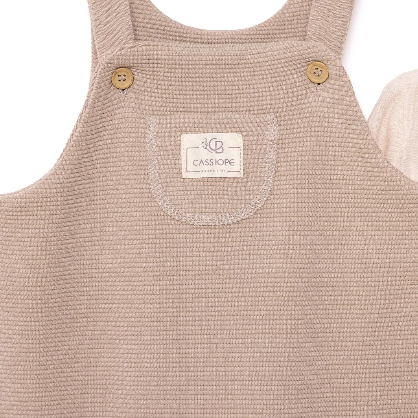 Cassiope Newborn Dungarees Set - Beige
