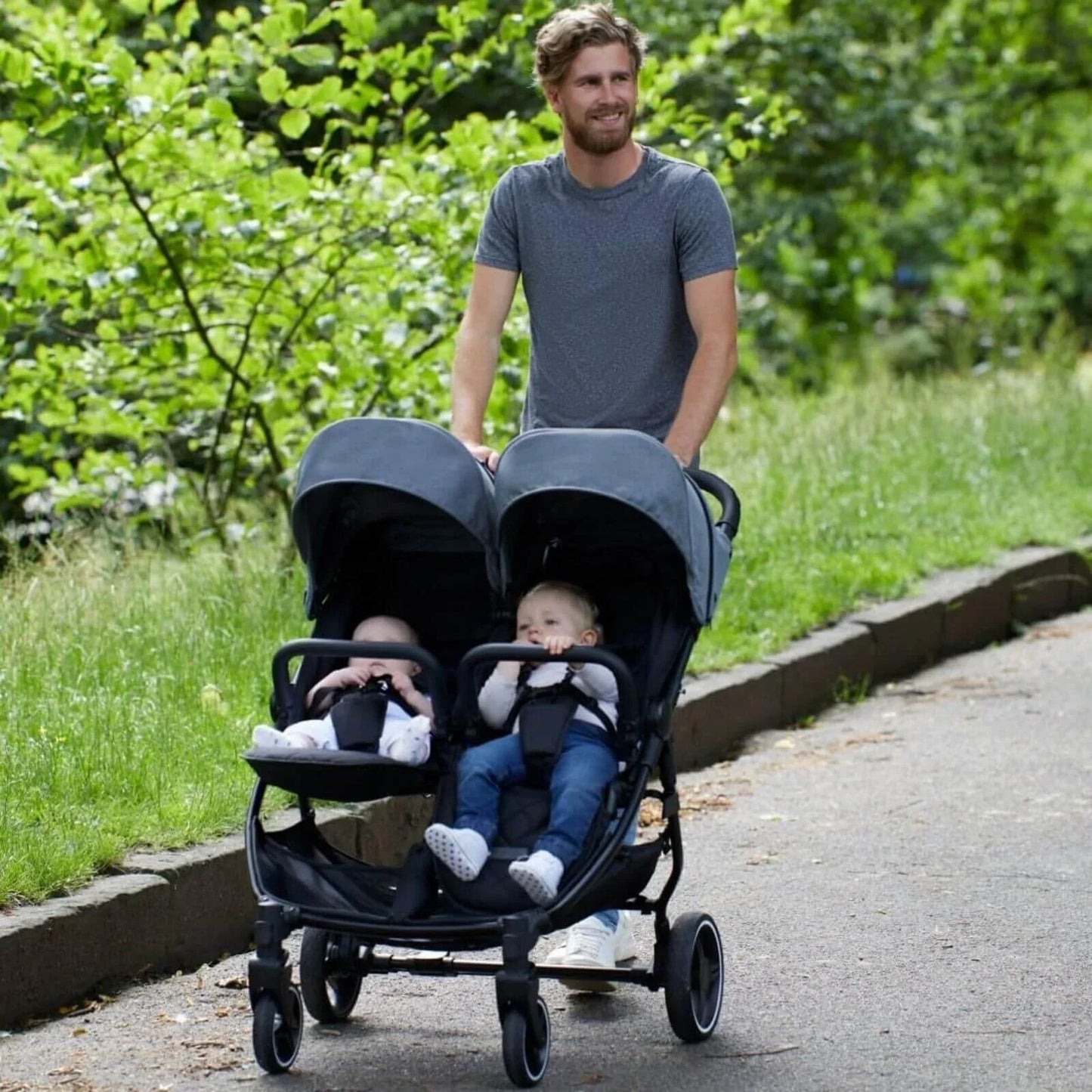 Ickle Bubba Venus Double Stroller - Space Grey