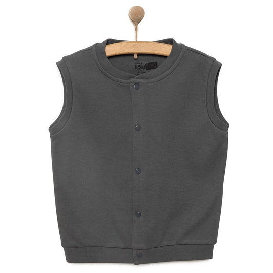 HelloBaby Baby Boy Ribbed Cardigan - Dark Grey