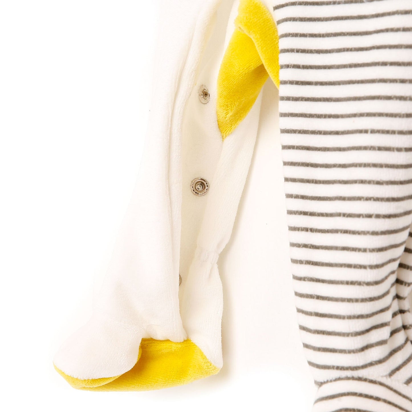 Cassiope Newborn Funny Friend Velvet Footed Jumpsuit - Ecru