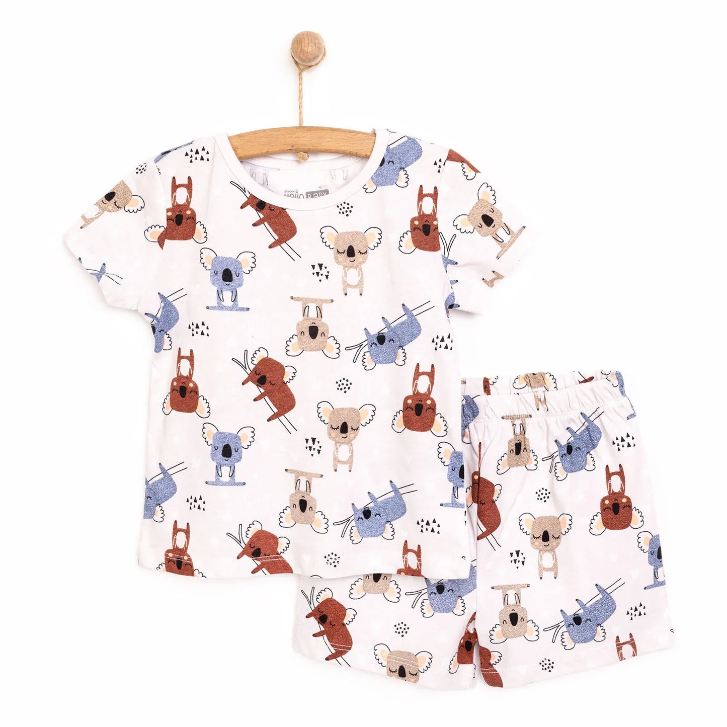 HelloBaby Baby Boy Short Sleeve Pyjamas Set - Beige