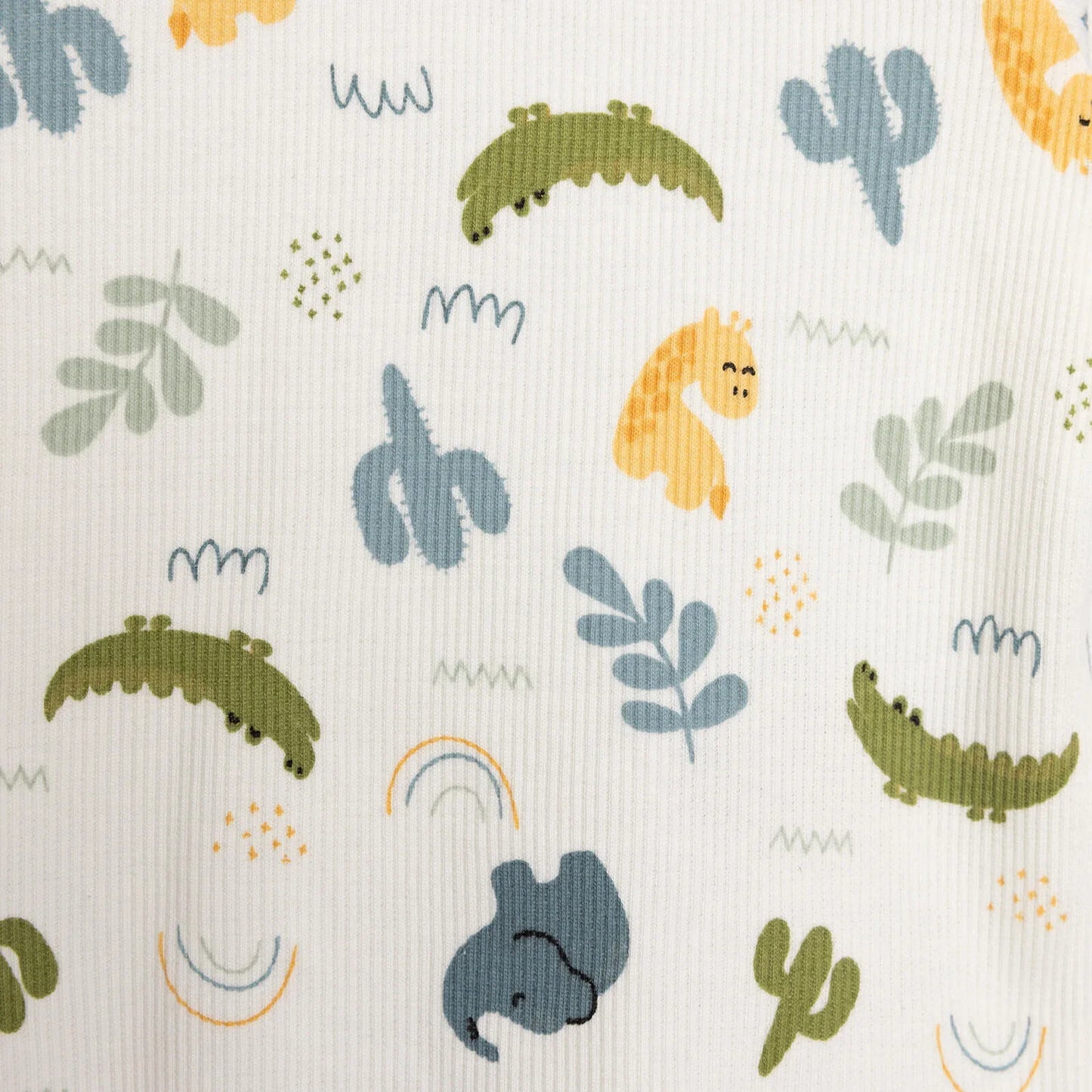 HelloBaby Baby Boy Elephant Printed Long Sleeve Pyjamas 2 pcs - Ecru