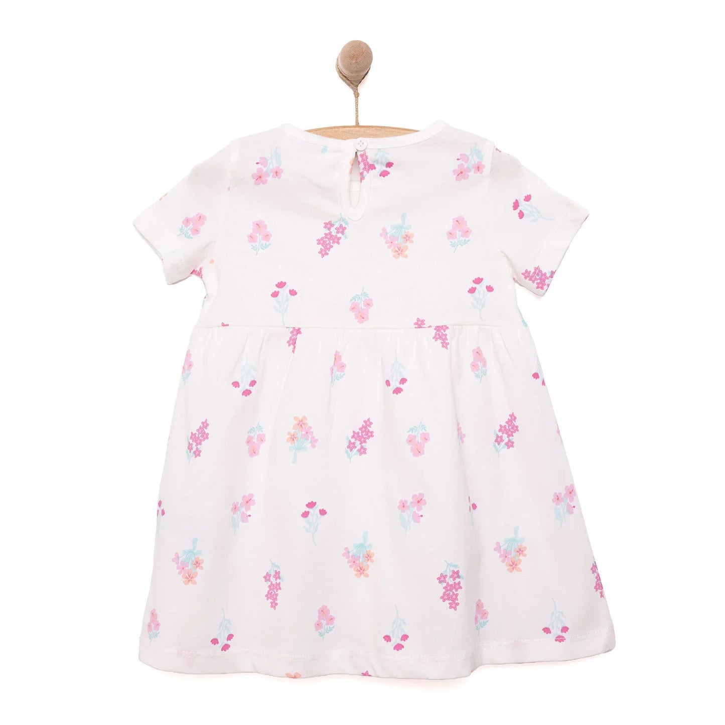 HelloBaby Basic Girl Flower Patterned Dress - Ecru