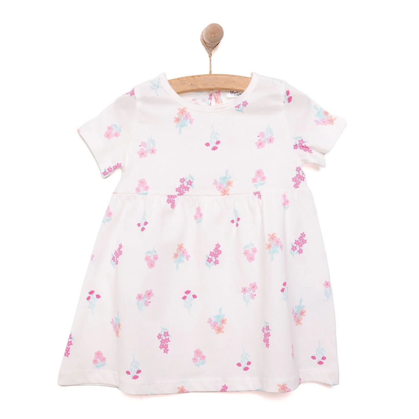 HelloBaby Basic Girl Flower Patterned Dress - Ecru