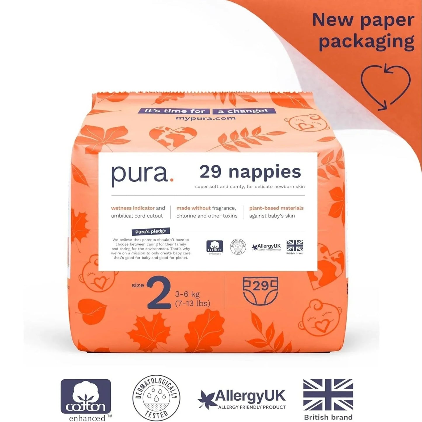 Pura Eco Nappy Size 2 - 29 nappies