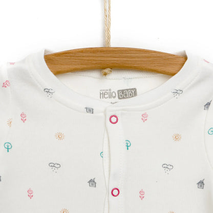 HelloBaby Newborn Baby Girl Footed Jumpsuit - Beige Melange