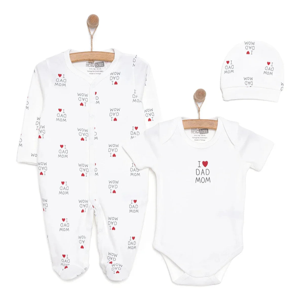 HelloBaby Newborn Baby Mom&Dad Jumpsuit - Ecru