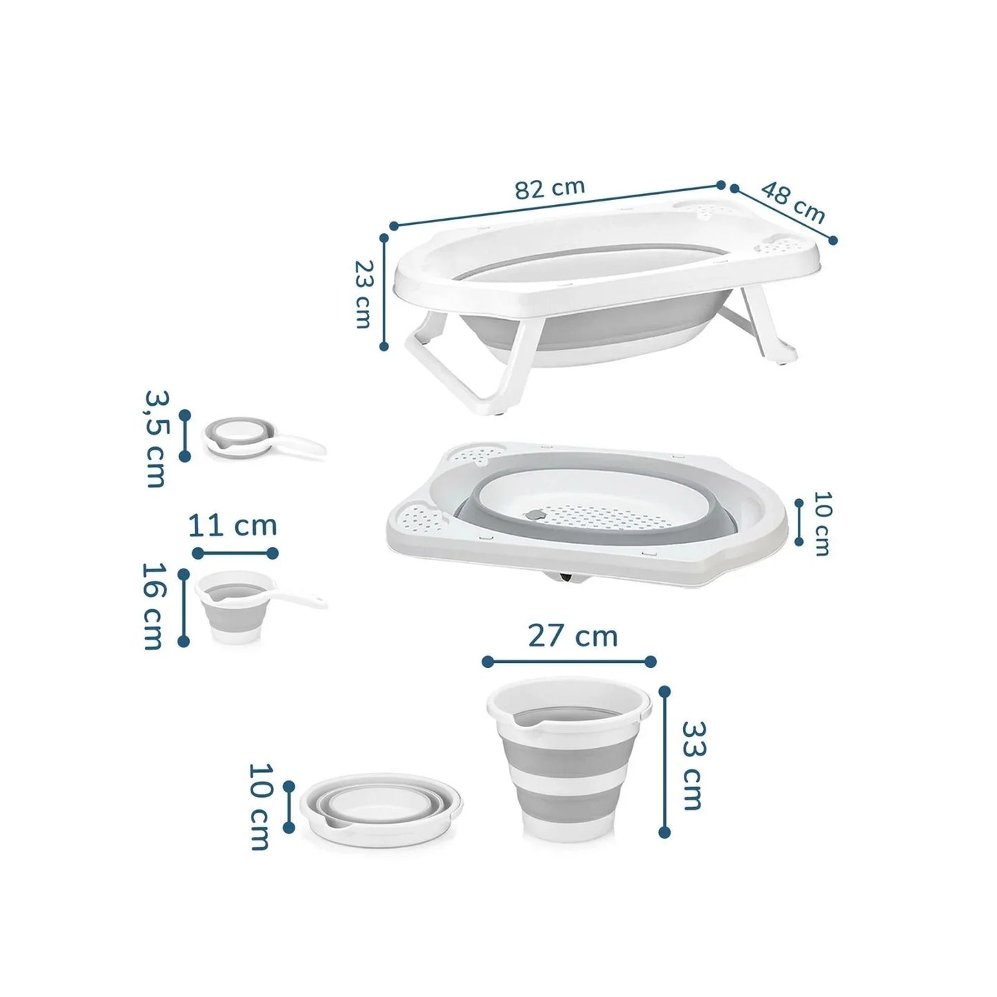 baby plus Foldable Bathtub Set 3 Pcs