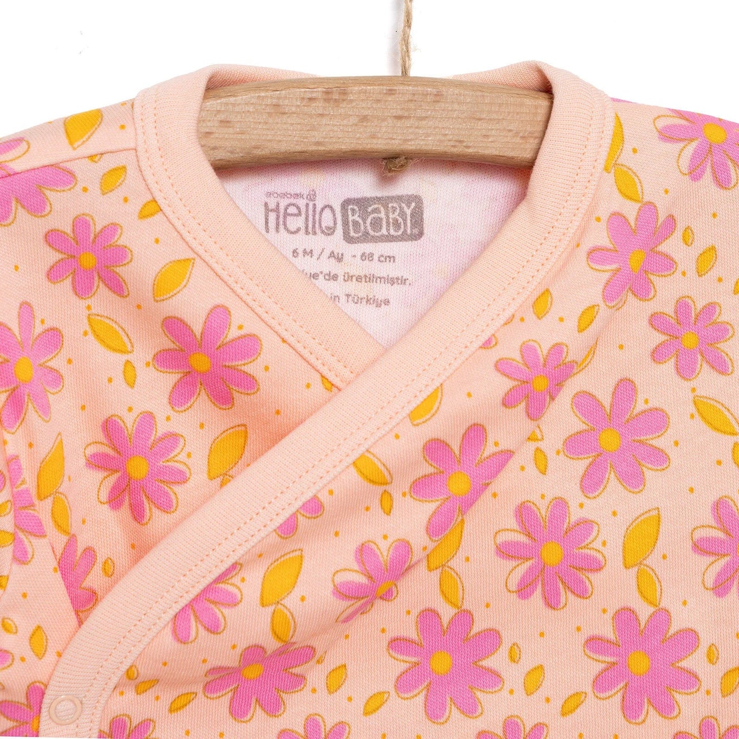 HelloBaby Girl Wrapover Top-Hat-Footed Bottom - Salmon