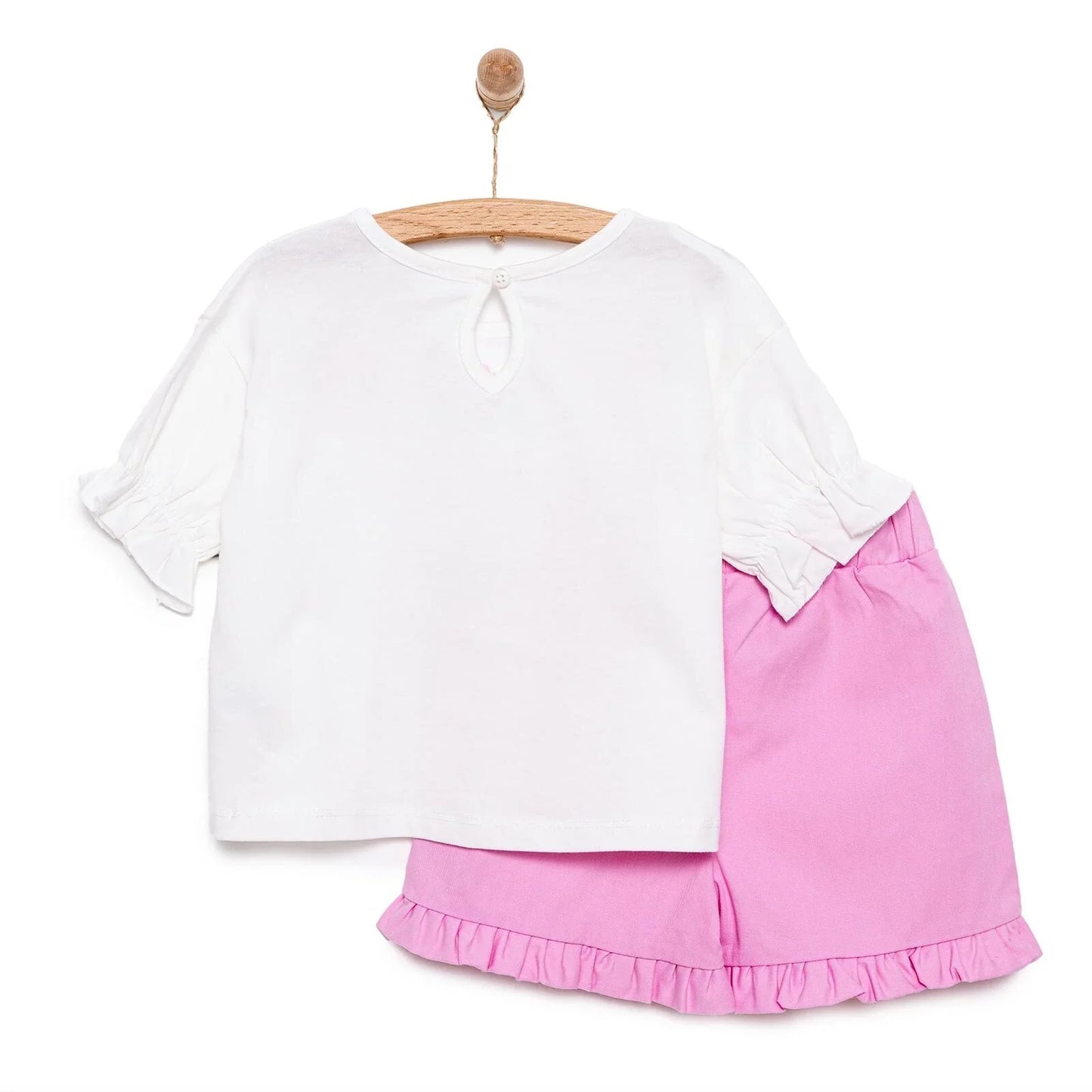 HelloBaby Little Blooms Girl T-shirt & Short - Ecru