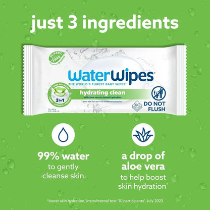 WaterWipes Hydrating Wipes 60 pcs