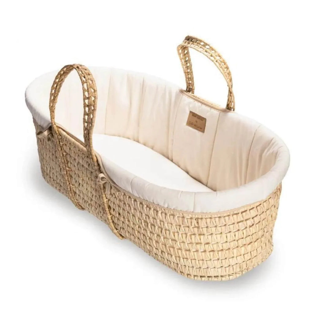 Clair de Lune Cream Organic Palm Moses Basket - Cream