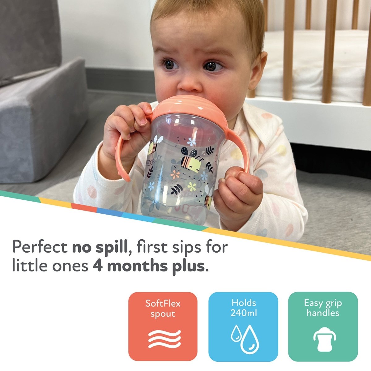 Nuby Grip N Sip Pack of 2 - Multicolour